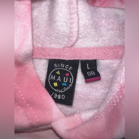 Maui & Sons Pink Tie Dye Hoodie Youth Large 14 - Picture 9 of 9